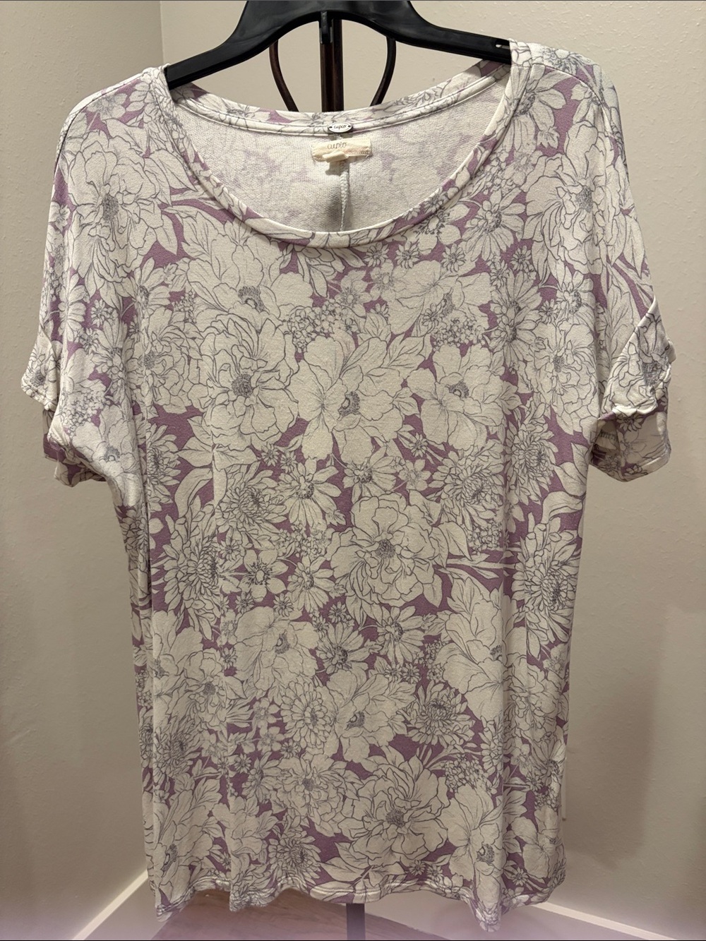 Cupio Lavender Floral Short Sleeve Tee